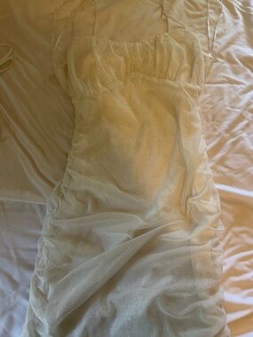 White Shimmer Mini Dress
